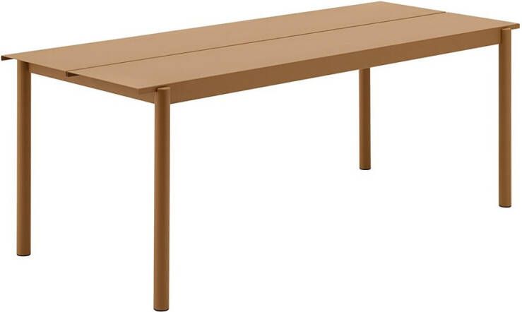 Muuto Linear Steel Tafel Burnt Orange b. 200 cm.
