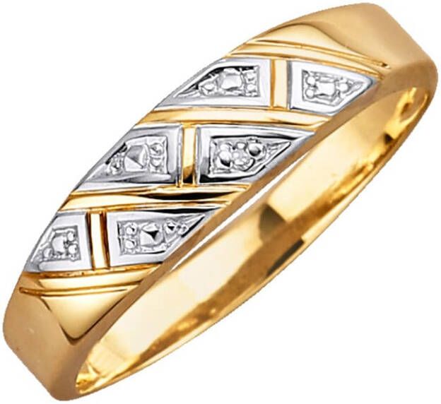 MONA Damesring met diamant met diamant, 9 kt. Goudkleur