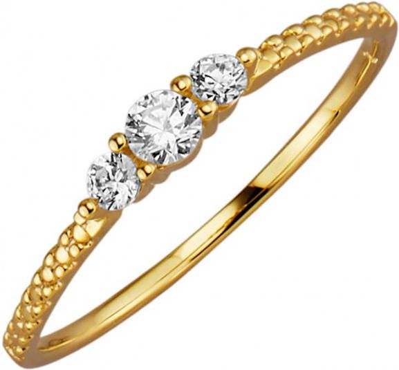 KLiNGEL Damesring met synth. zirkonia's Geelgoudkleur