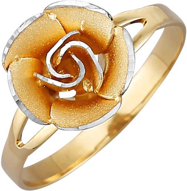 MONA Ring in roosvorm van 9 kt. Goudkleur