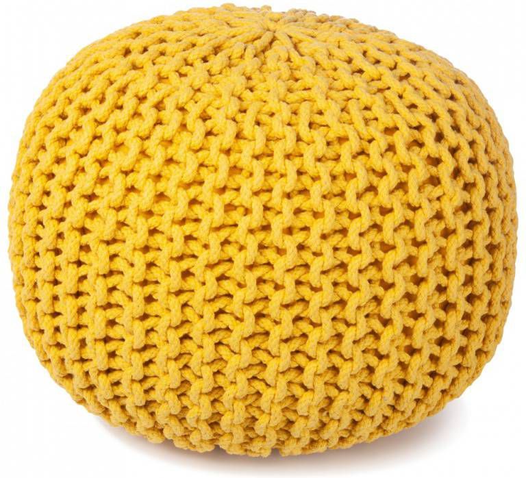 Kidsdepot Poef Bundy 40x32 cm katoen geel