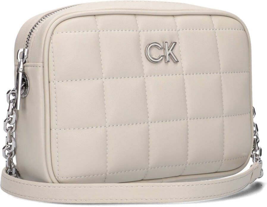 Calvin Klein Taupe Schoudertas Re lock Quilt Camera Bag