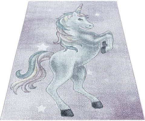 Ayyildiz Teppiche Vloerkleed voor de kinderkamer FUNNY 2102 Kinderkleed met eenhoornmotief