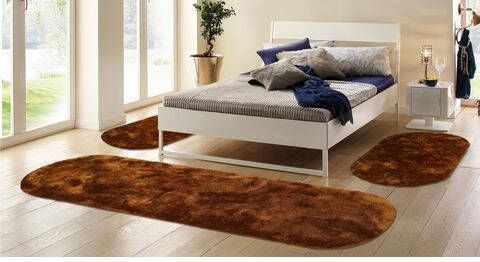 Bruno Banani Set slaapkamerkleedjes met hoge pool DANA getuft, slaapkamerkleed, loperset voor de slaapkamer