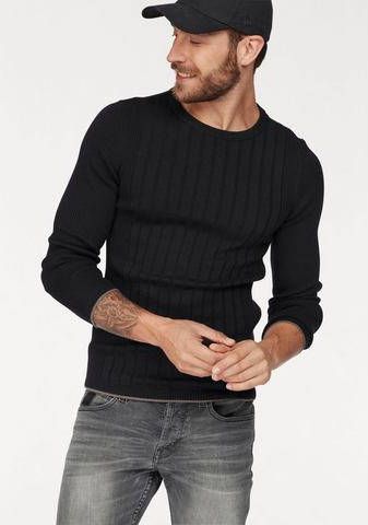 Bruno Banani Trui met ronde hals in rib look