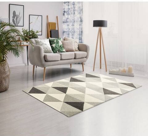 Bruno Banani Vloerkleed Berlad Met de hand gemaakt, gesneden reliëfpatroon, woonkamer