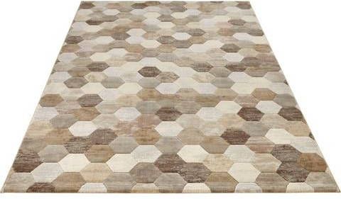 ELLE DECORATION Vloerkleed Manosque Dicht geweven, zachte korte pool, geometrisch design, woonkamer, slaapkamer werkkamer, makkelijk in onderhoud