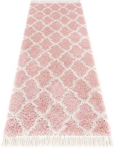 HANSE Home Hoogpolige loper Pearl Pastelkleuren met franje, grafisch design, woonkamer, slaapkamer, robuust, onderhoudsarm