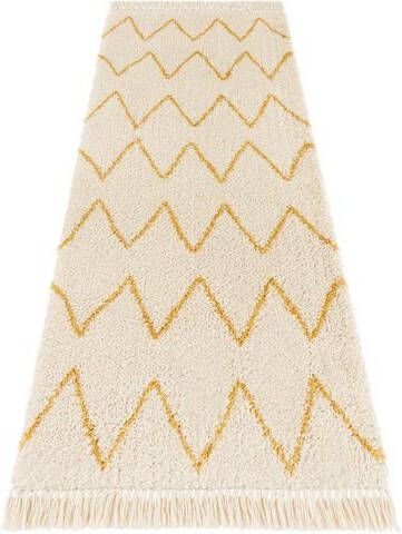 HANSE Home Hoogpolige loper Ruby Pastelkleuren met franje, ruiten design, Scandi look, woonkamer, slaapkamer, robuust, onderhoudsarm