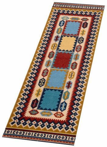 HANSE Home Loper Nela Geschikt voor binnen en buiten, grafisch design, tapijtloper, keuken, tuin, terras, robuust, gemakkelijk in onderhoud, wasbaar