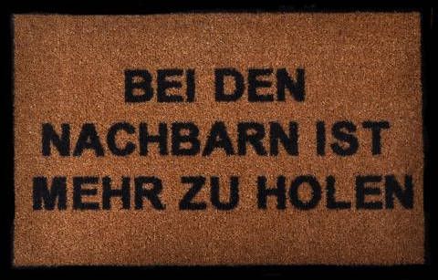 HANSE Home Mat Buren Vrolijk, geschikt voor binnen en buiten, met tekst, tekst, robuust, gemakkelijk in onderhoud, antislip, wasbaar