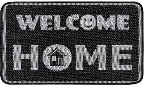 HANSE Home Mat Smiley Welcome Platweefsel, antisliprug van TPA, modern design, slijtvast, gemakkelijk in onderhoud, afgehecht, wasbaar op 30 °C