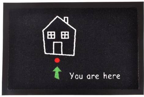 HANSE Home Mat Standplaats Geschikt voor binnen en buiten, met tekst, tekstdesign, robuust, gemakkelijk in onderhoud, antislip, ingang