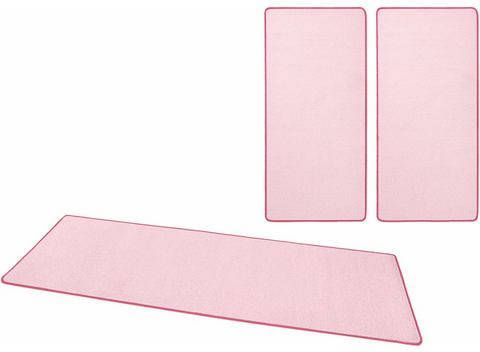 HANSE Home Set slaapkamerkleedjes Fancy Robuuste korte pool, unikleur, slaapkamerkleed, 3 delige loperset voor de slaapkamer, rondom afgehecht, gemakkelijk in onderhoud