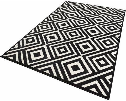 HANSE Home Vloerkleed ART Korte pool ruiten motief, velours gevoel, woonkamer, slaapkamer, werkkamer, robuust, gemakkelijk in onderhoud, afgehecht