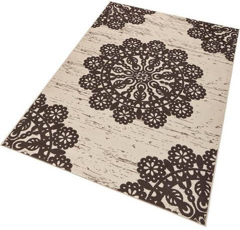 HANSE Home Vloerkleed Lace Korte pool, gebloemd motief, rondom afgehecht, woonkamer, slaapkamer, werkkamer, robuust, gemakkelijk te onderhouden, mandala