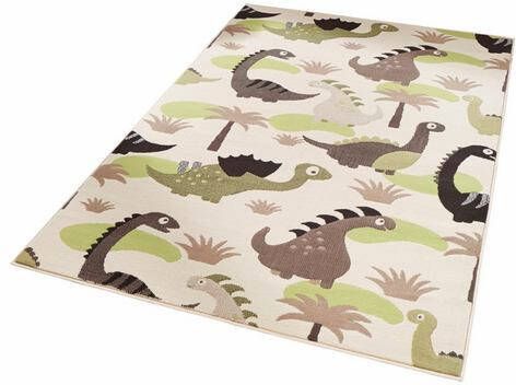 HANSE Home Vloerkleed voor de kinderkamer Dinosaurus Schattige dino's, korte pool, kinderkamer, slijtvast, gemakkelijk in onderhoud, robuust