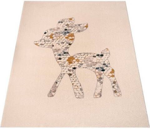 HANSE Home Vloerkleed voor de kinderkamer Little Deer Speelmat, kleine ree, zeer zacht door microvezel, kinderkamer, diermotief, slijtvast, gemakkelijk in onderhoud, robuust