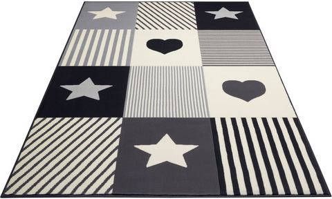 HANSE Home Vloerkleed voor de kinderkamer Lovely Patchwork Ster, hart motief, korte pool, kinderkamer, slijtvast, gemakkelijk in onderhoud, robuust, patchwork