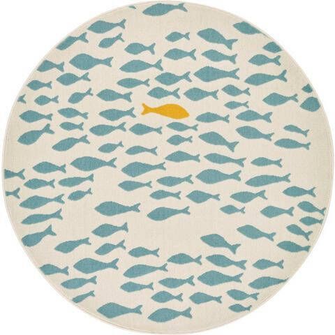 HANSE Home Vloerkleed voor de kinderkamer One & Only Vissen motief, goudvis, korte pool, kinderkamer, slijtvast, gemakkelijk in onderhoud