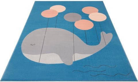 HANSE Home Vloerkleed voor de kinderkamer Whale Buddy Luchtballonnen, diermotief, korte pool, kinderkamer, slijtvast, gemakkelijk in onderhoud, robuust