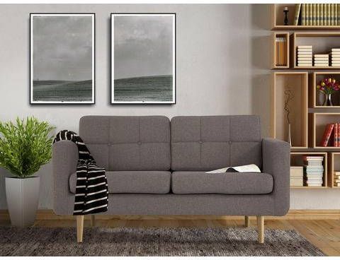 Home affaire 2 zitsbank Brest met capitonnage en stiksels achter, strak design