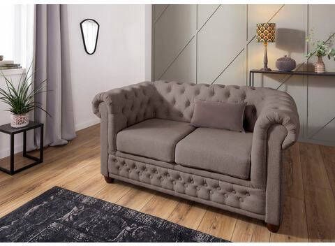 Home affaire 2 zitsbank New Castle met hoogwaardige capitonnage in chesterfield design, bxdxh 148x86x72