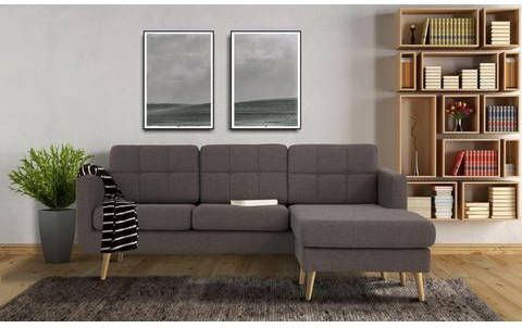 Home affaire Hoekbank Brest met capitonnage en stiksels achter, strak design