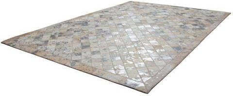 Kayoom Leren vloerkleed Lavish 210 Patchwork echt leer bont, woonkamer