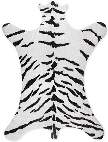 Living Line Vachtvloerkleed Hun White Tiger Imitatiebont, gedessineerd, wasbaar, ideaal in de woonkamer & slaapkamer