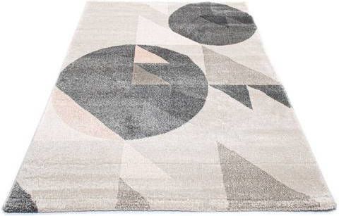 Living Line Vloerkleed Shapes Korte pool, modern geometrisch design, pastelkleuren, ideaal in de woonkamer & slaapkamer