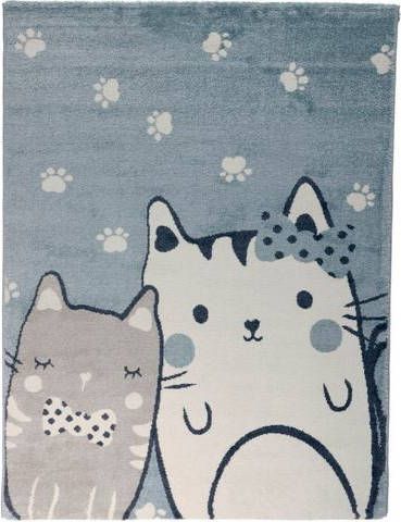 Living Line Vloerkleed voor de kinderkamer Cats Korte pool, schattig poezenmotief, kinderkamer