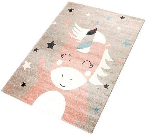 Living Line Vloerkleed voor de kinderkamer Eenhoorn 1 Korte pool, speelkleed, pastelkleuren, kinderkamer