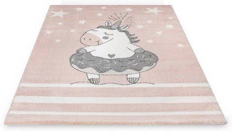 Living Line Vloerkleed voor de kinderkamer Eenhoorn Korte pool, schattig eenhoornmotief, kinderkamer