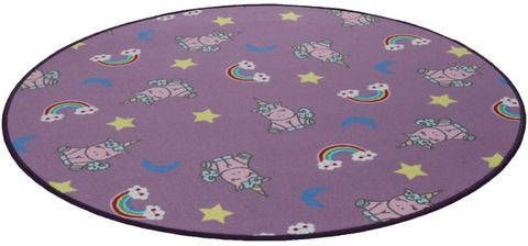 Living Line Vloerkleed voor de kinderkamer Eenhoorndroom Velours, motief eenhoorn & regenboog, kinderkamer