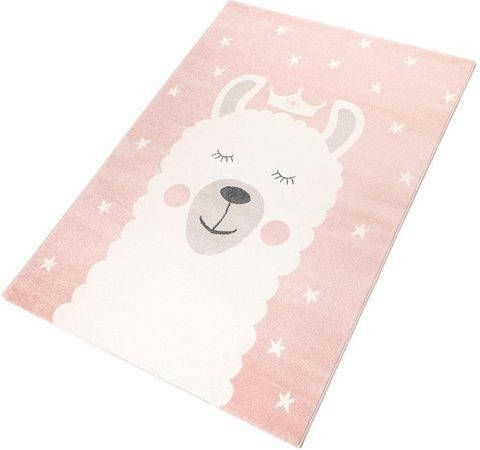 Living Line Vloerkleed voor de kinderkamer Lama Speelkleed, pastelkleuren, kinderkamer