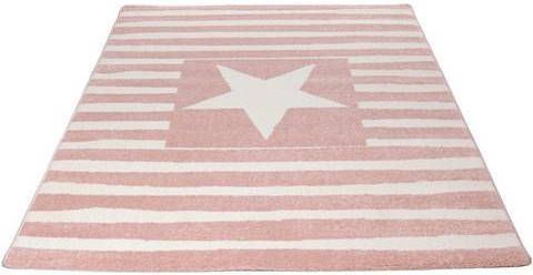Living Line Vloerkleed voor de kinderkamer Star Korte pool, gestreept met stermotief, kinderkamer