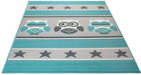 Living Line Vloerkleed voor de kinderkamer Uil Korte pool, motief uilen, kinderkamer