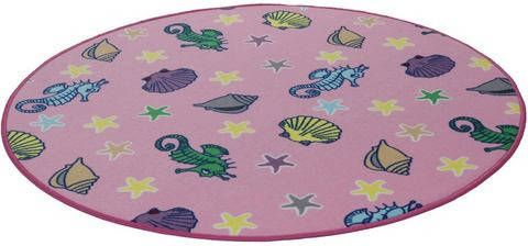 Living Line Vloerkleed voor de kinderkamer Zeewereld schelp Velours, motief zeedieren, kinderkamer