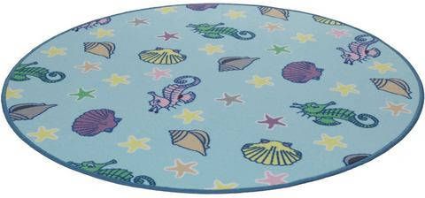 Living Line Vloerkleed voor de kinderkamer Zeewereld schelp Velours, motief zeedieren, kinderkamer