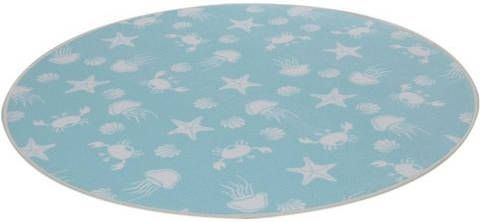 Living Line Vloerkleed voor de kinderkamer Zeewereld wit Velours, motief zeedieren, kinderkamer