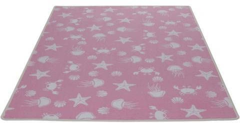 Living Line Vloerkleed voor de kinderkamer Zeewereld wit Velours, motief zeedieren, kinderkamer