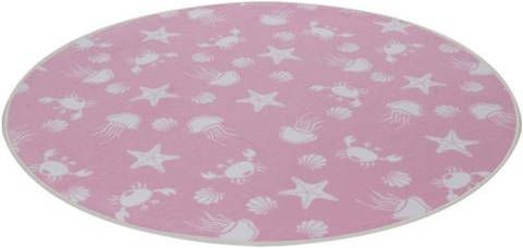 Living Line Vloerkleed voor de kinderkamer Zeewereld wit Velours, motief zeedieren, kinderkamer