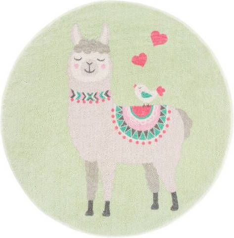 LUXOR living Vloerkleed voor de kinderkamer Lama Lulu Lama motief, pastelkleuren, kinderkamer