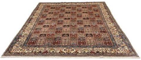 morgenland Hoogpolige loper Tabriz medaillon rosso scuro 265 x 106 cm Handgeknoopt