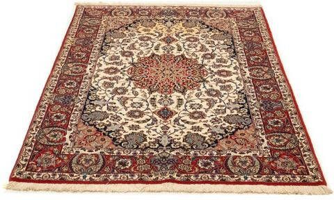 morgenland Vloerkleed Isfahan vloerkleed met de hand geknoopt beige Perzisch tapijt Isfahan premium 160 x 110 cm beige handgeknoopt