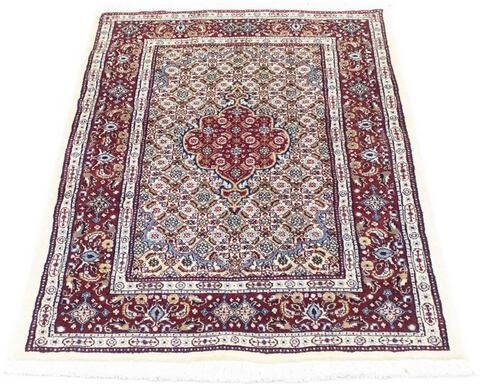 morgenland Vloerkleed Moud vloerkleed met de hand geknoopt beige Perzisch tapijt Classic 120 x 77 cm beige