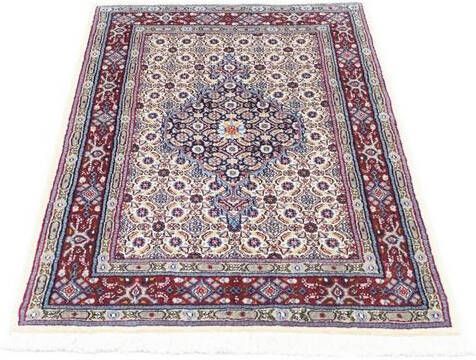 morgenland Vloerkleed Moud vloerkleed met de hand geknoopt beige Perzisch tapijt Classic 126 x 80 cm beige