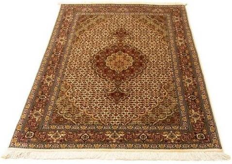 morgenland Vloerkleed Tabriz 50 Raj vloerkleed met de hand geknoopt beige Perzisch tapijt Tabriz Royal 150 x 100 cm beige handgeknoopt