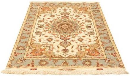 morgenland Vloerkleed Tabriz 60 Raj vloerkleed met de hand geknoopt beige Perzisch tapijt Tabriz premium 153 x 100 cm beige handgeknoopt